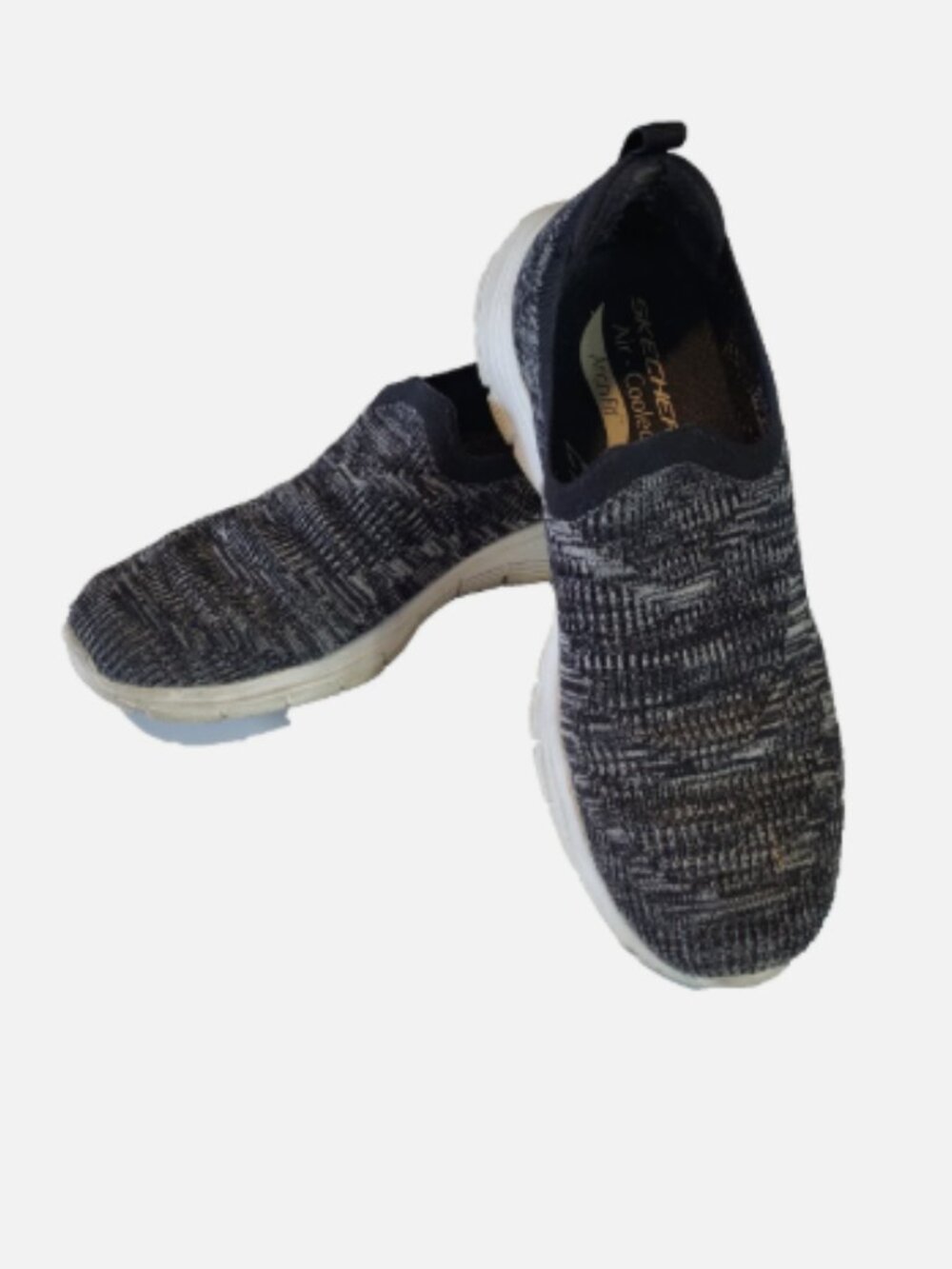 SKECHERS Arch Fit Slip-On Low Top Size 7 Black White Sneaker Arch Support